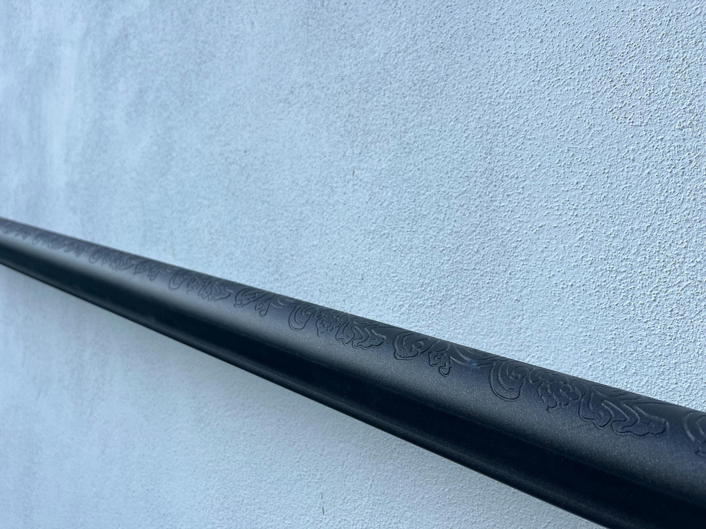 Custom Wrought Iron Handrail – Wood Texture Finish – Wall Mounted Stair Rail – Rustic Modern Railing – Handmade in EU