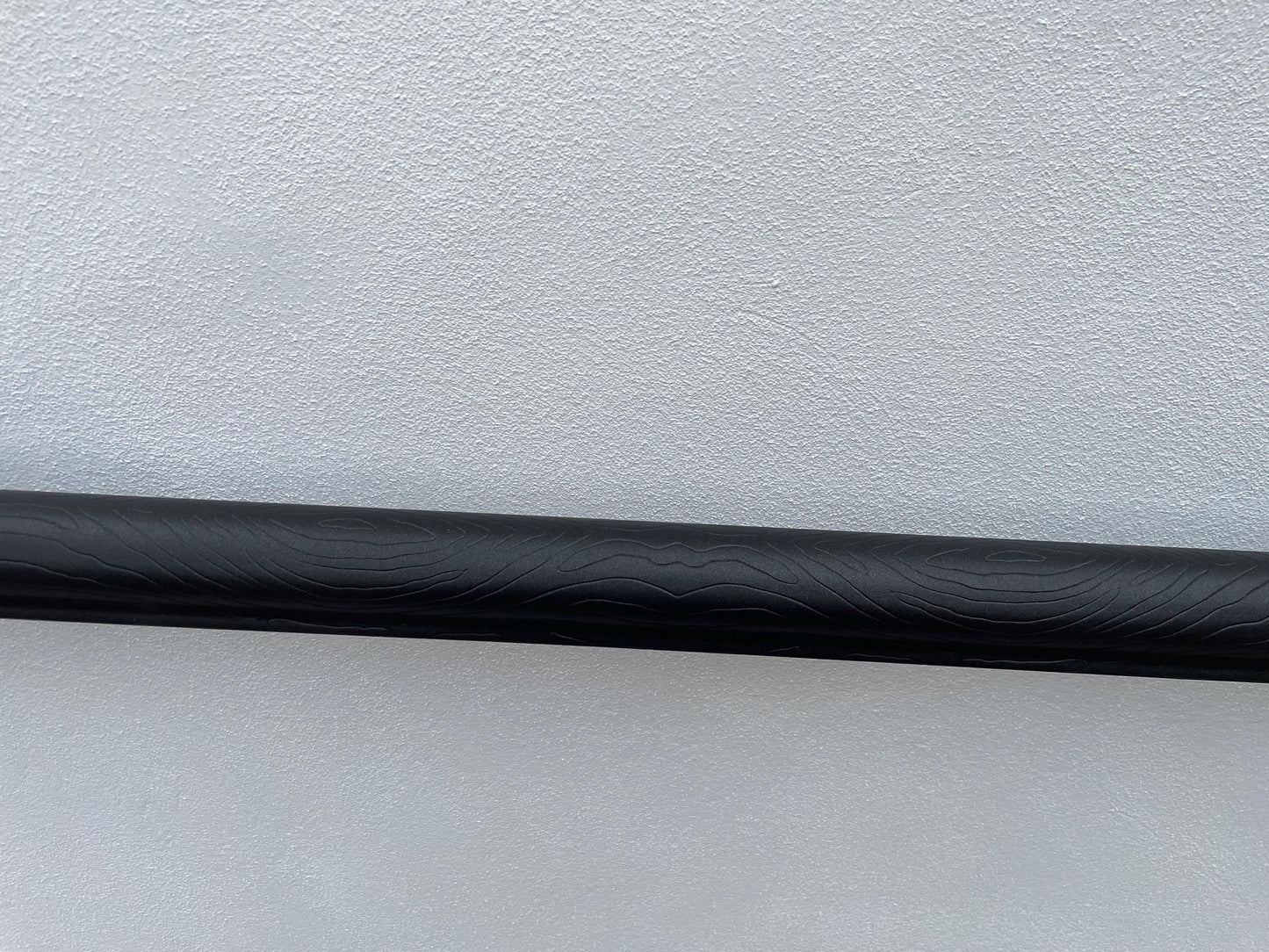 Custom Wrought Iron Handrail – Wood Texture Finish – Wall Mounted Stair Rail – Rustic Modern Railing – Handmade in EU