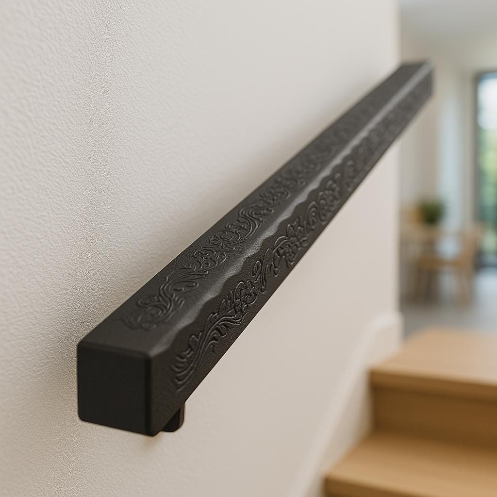 2 Handmade Wooden Handrail – Natural Finish | Custom Size | Wall Mounted Stair Railing | LIve edge |Rustic Modern Decor | EU Made (Copy)