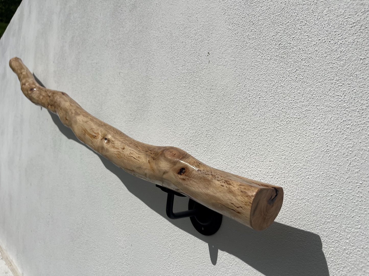 Handmade Wooden Handrail – Natural Finish | Custom Size | Wall Mounted Stair Railing | Rustic Modern Decor | EU  Made