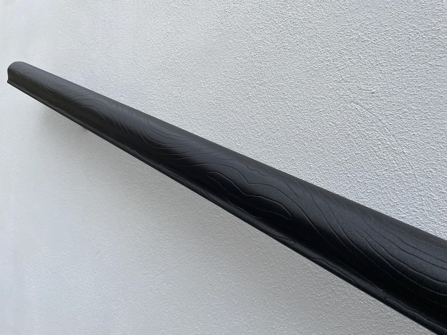 Custom Wrought Iron Handrail – Wood Texture Finish – Wall Mounted Stair Rail – Rustic Modern Railing – Handmade in EU